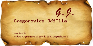 Gregorovics Júlia névjegykártya